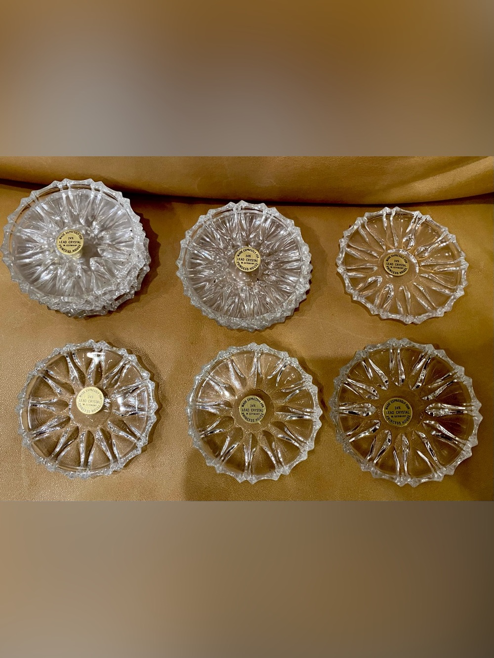 Princess House Royal Highlights 24% Lead Crystal Coasters~West Germany Set Of 11